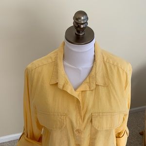 NWOT Velvet Heart Yellow Roll-tab Shirt Size XL